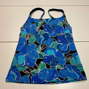 NWOT Lands End square neck floral print tankini